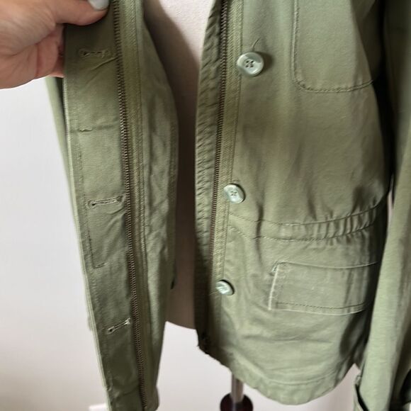 Sz M Ann Taylor LOFT light zip front collar utility jacket - Picture 4 of 7